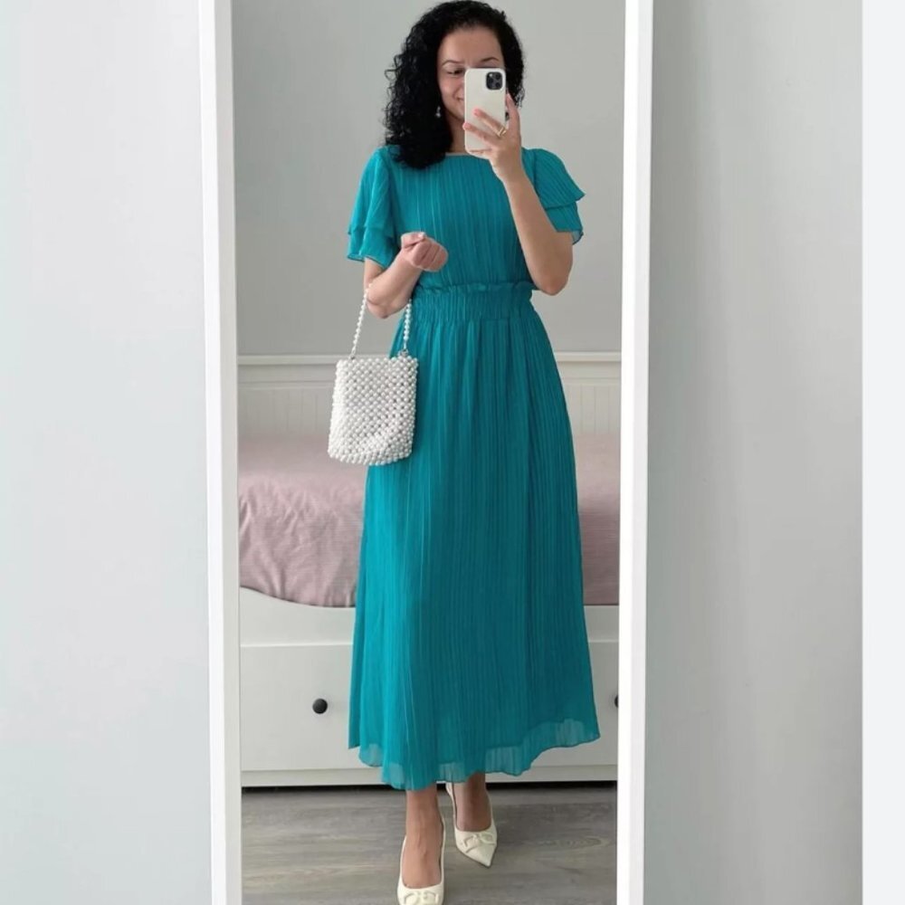 Zara pleated midi dress